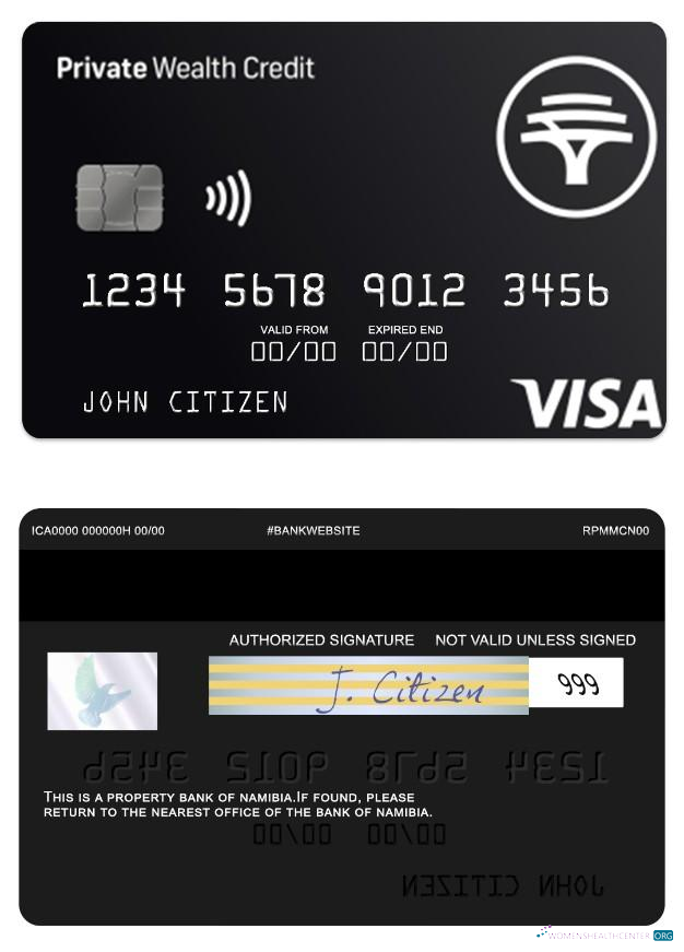Download Namibia First National Bank private wealth credit visa card Photoshop template